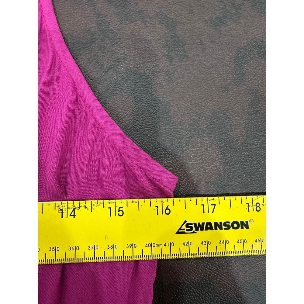 Hiatus Women Magenta Purple Tiered Ruffle Maxi Dress V-Neck Boho JD8W11HR XS - Picture 6 of 9